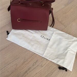 Celine Burgundy Leather Handbag